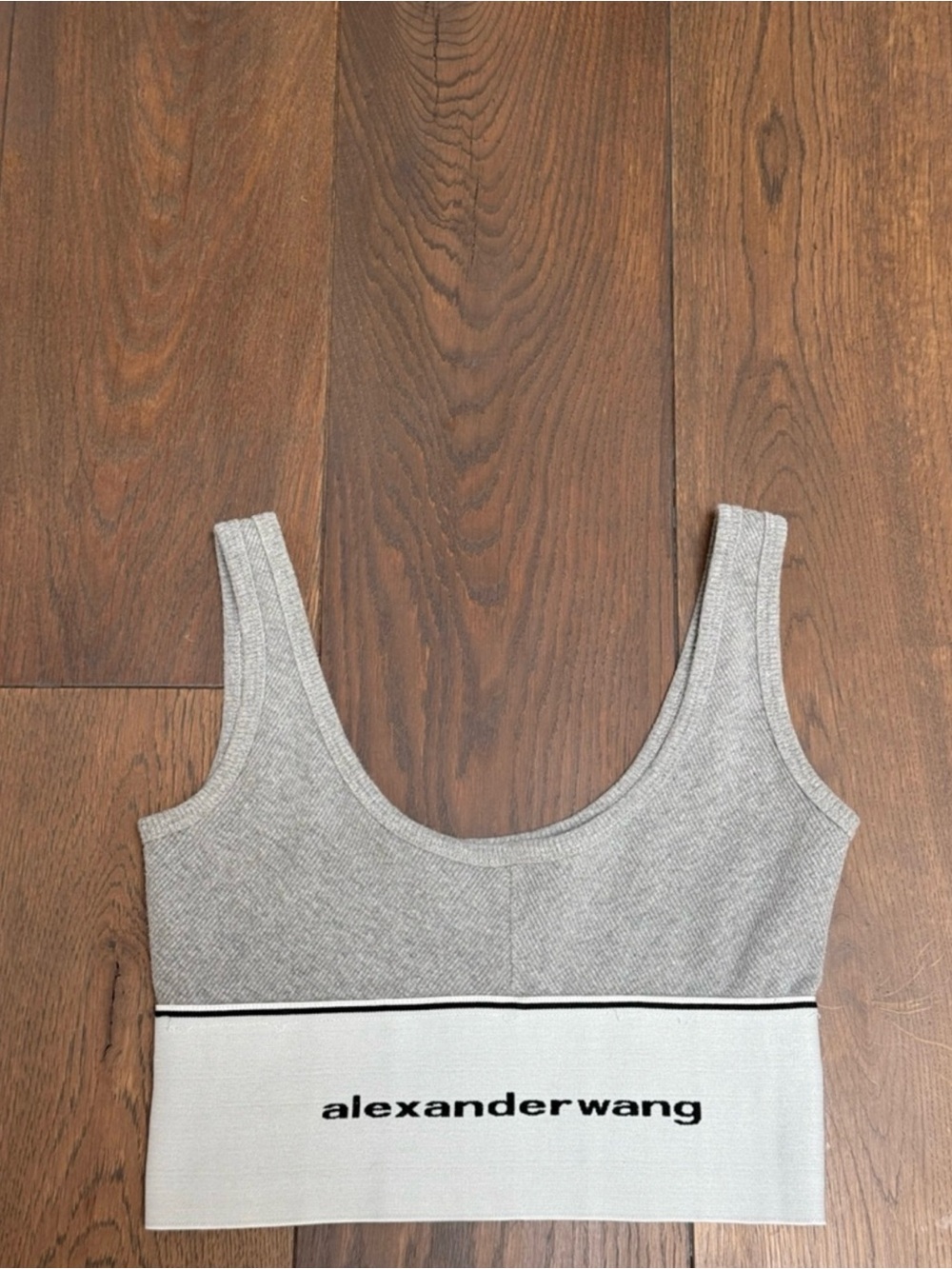 Alexander Wang Grey Logo Crop Tank & Ribbed Mini Skirt - Picture 3 of 5
